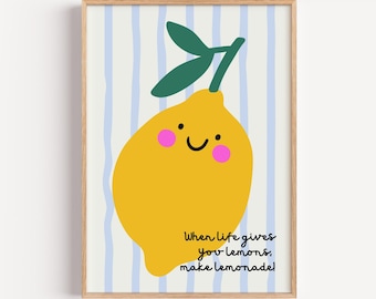 Póster de limones para habitación infantil, arte mural para guardería
