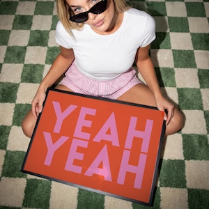 YEAH YEAH Poster | Pink & Orange Pop Art Print