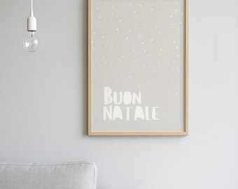 Lámina navideña «Buon Natale» – Arte minimalista para la pared