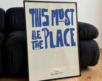 Personalized This Must Be the Place Poster, Custom Family Sign Print, Retro Motel Wall Art, Unique New Home Gift