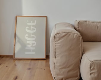 Hygge Poster | Scandinavian Typography Wall Art | Neutral Minimalist Print | Cozy Nordic Home Decor