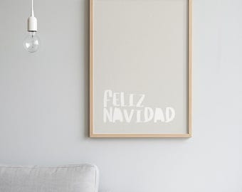 Póster Feliz Navidad – Arte mural navideño minimalista