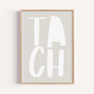 Poster "TACH ": Minimalistisches Design als stilvolle Wanddekoration und perfekte Geschenkidee | Typoposter Hamburg - feine Körnung