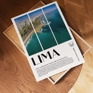 Lima Poster | Coastal Art Print | Peru Beach Wall Decor | Ocean Landscape | Minimalist Poster | South American Travel Art
