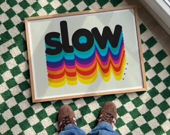 Retro Typography Print, Colorful Abstract Wall Art, Modern Graphic Design, Motivational Poster
