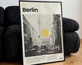 Berlin Street Photography Poster: Minimalist Scandinavian Style Art Print