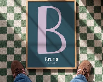 Personalized Initial Boys Nursery Print | Colorful Letters Kids/Baby Room Decor
