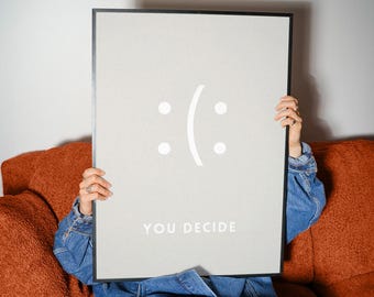 Jij beslist poster - minimalistische typografie muurkunst