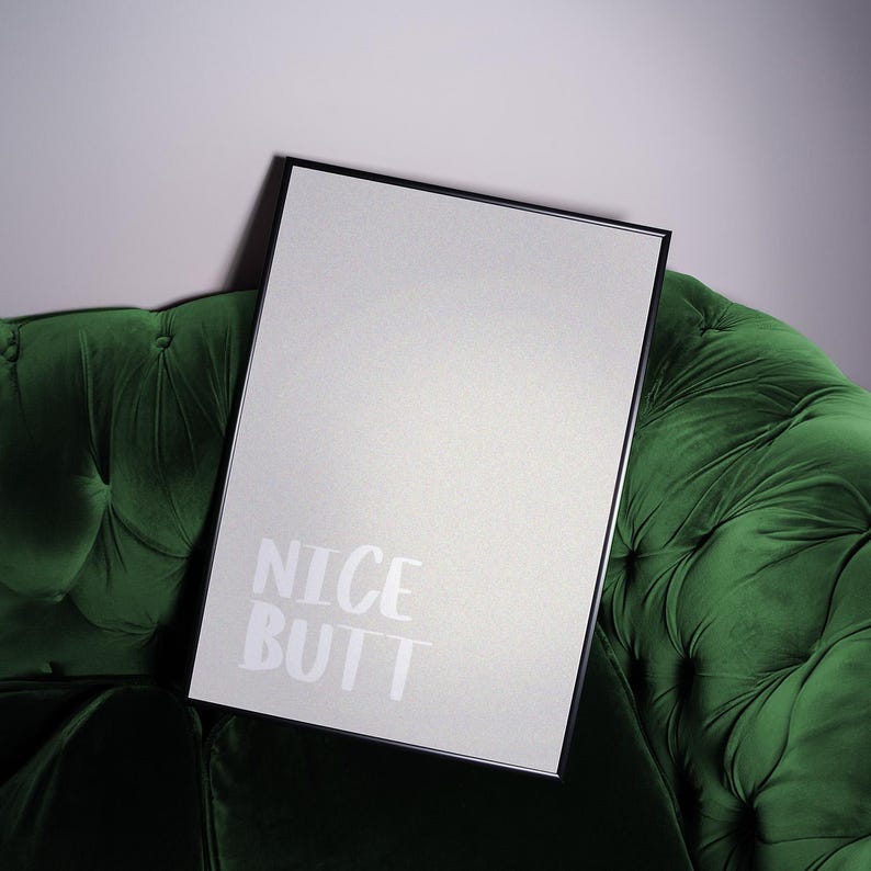Contemporary minimalist poster with subtle humor, showcasing clean typography in light grey on white. The design is simple yet expressive, perfect for adding personality to neutral home decor. Displayed in a modern lifestyle scene, it blends effortlessly into Scandinavian-inspired interiors.