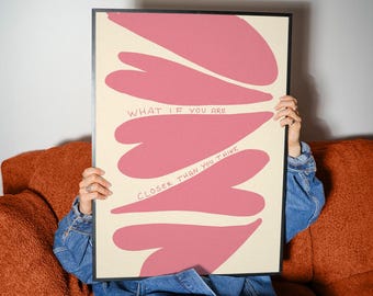 Soft Pink Abstract Motivational Wall Art Print – Modern Typography Poster
