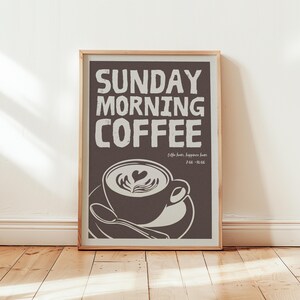 Kaffee Poster, Cafe Poster, Retro Coffee Poster, Espresso Print, Coffee Bar Decor, Modern Kitchen Wall Art, Print, Italian Moka Pot