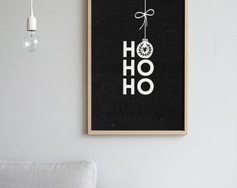 Retro Christmas Typography Print – Minimalist Holiday Wall Art