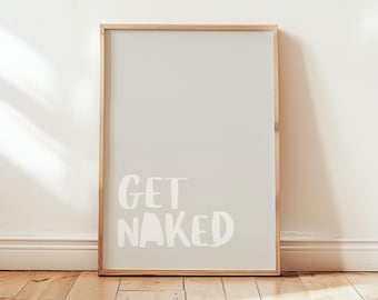Póster "Desnúdate" / Tipografía atrevida sobre fondo beige. Una pieza creativa y humorística para espacios minimalistas (Descarga digital)