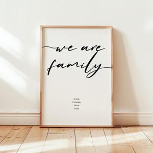 Personalized Family Name Wall Art - Monochrome Typographic Poster - Etsy