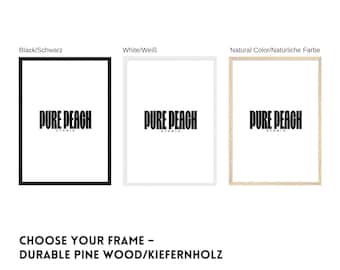 Custom Pine Wood Picture Frame – Natural Wood, Black or White – Modern Wall Art Frame