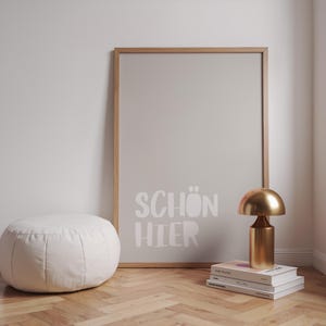 Cartel de Schön Hier: Impresión de tipografía minimalista