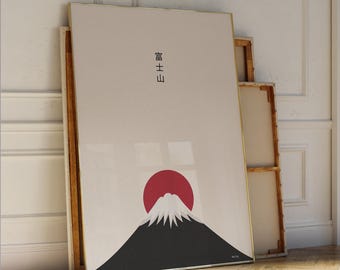 Minimalistic Mount Fuji Illustration – Stylish poster artwork for your home, timeless and calming