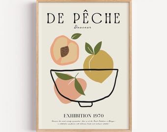 Peach Exhibition Art Poster: Georgia Fruit Print