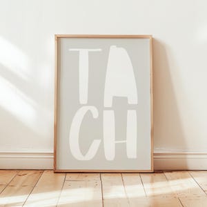 Poster "TACH ": Minimalistisches Design als stilvolle Wanddekoration und perfekte Geschenkidee | Typoposter Hamburg - feine Körnung