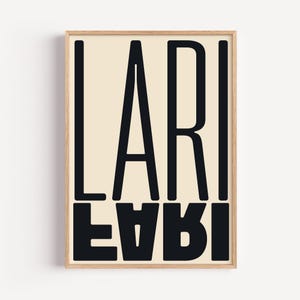 Impresión de Lari Fari / Póster de tipografía simple y moderna / Póster de arte mural minimalista / Decoración del hogar