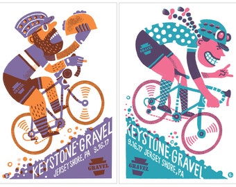 BOTH Keystone Gravel screenprinted posters (Him and Her)