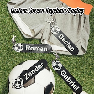 Personalized Soccer keychain or Bag tag