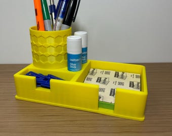 Modern 3D Printed Desk Organizer | Minimalist Pen Holder & Office Storage