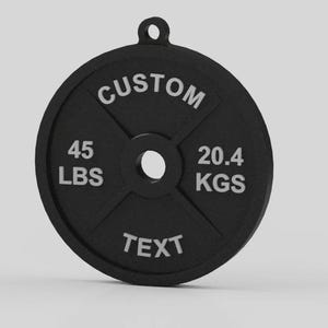 Custom Text Weight Plate Keychain