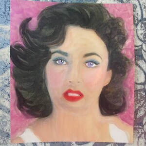 Elizabeth Taylor Retro Pin Up Hollywood Vintage Portretkunst