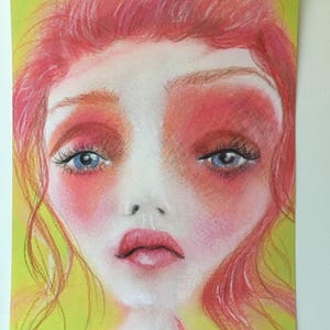 Pink Haired Pop Surrealism Fantasy Girl Art