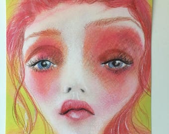 Pink Haired Pop Surrealism Fantasy Girl Art