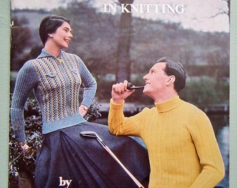 Sportswear in Knitting by Stitchcraft UK Vintage 40s 50s Knitting Book Booklet 1940s 1950s original patterns swim suit cardigans jumpers etc