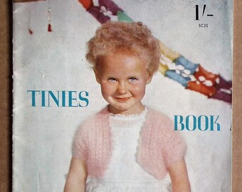 Vintage 1950s knitting patterns booklet - Tinies Book Woollies for 6 months to 3 years by Stitchcraft - 50s original retro patterns book UK