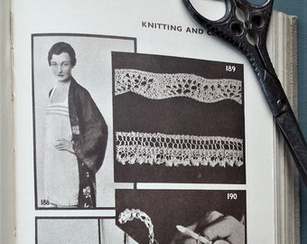 Vintage 1930s sewing knitting crochet book - Complete Needlecraft by Agnes Miall - original 30s patterns - dressmaking needlework mending