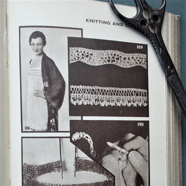 Vintage jaren 1930 naaien breien haakboek - Complete Needlecraft door Agnes Miall - originele jaren '30 patronen - kleermakerij handwerken herstellen