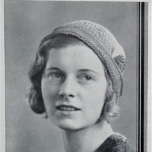 Vintage 1930s crochet patterns women's hats caps Fancy Needlework Illustrated magazine supplement 30s original patterns women's accessories image 4