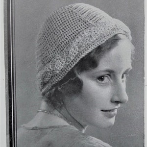 Vintage 1930s crochet patterns women's hats caps Fancy Needlework Illustrated magazine supplement 30s original patterns women's accessories image 3