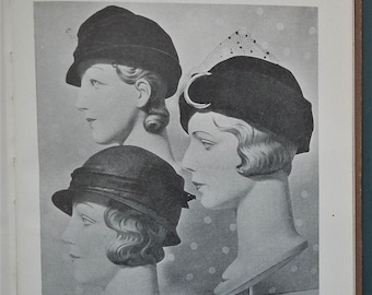 Millinery door Violet Brand en Beatrice Mussared 1935 1e vintage jaren 1930 jaren '30 Art Deco hoedenboek damesaccessoires baret naaipatroon