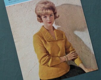 447 UK Vintage 1950s knitting pattern women/'s classic twin set sweater jumper cardigan 50s original colour Marriner/'s No