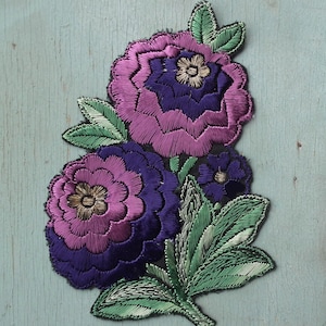 blue yellow pink 20s 30s antique dress trim metallic thread Vintage applique 1920s 1930s sew-on fabric applique dragonfly motif