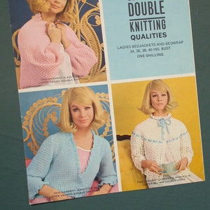 Vintage knitting crochet pattern 1960s women's bed jackets bedjackets cardigans wrap Lister No. N2105 UK 60s original colour pattern image 10