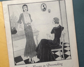 Easy Lessons in Dressmaking Woman's Institute of Domestic Arts & Sciences vintage 1930s dressmaking book 30s women's fashion sewing patterns