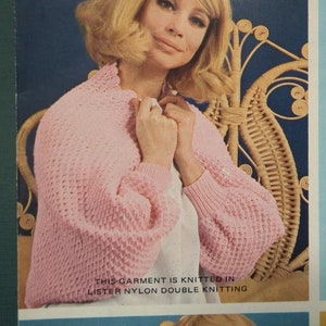 Vintage knitting crochet pattern 1960s women's bed jackets bedjackets cardigans wrap Lister No. N2105 UK 60s original colour pattern image 4