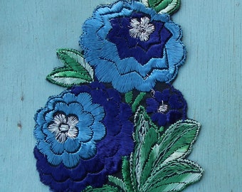 blue yellow pink 20s 30s antique dress trim metallic thread Vintage applique 1920s 1930s sew-on fabric applique dragonfly motif