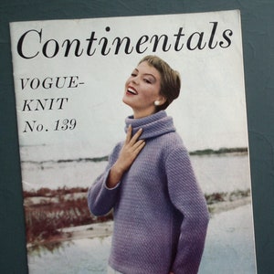 Vintage 1950s Vogue knitting patterns Vogue-Knit No. 139 Continentals 50s original book booklet women's sweaters jackets image 1