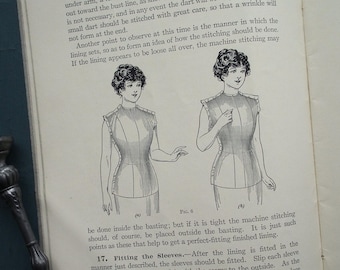 Tight Linings and Boning Woman's Institute of Domestic Arts & Sciences - vintage antique 1910s 1920s needlework dressmaking sewing book