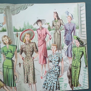 The Haslam System of Dresscutting Illustrated Book of Draftings for Spring and Summer Wear No 18 vintage 1940s dressmaking sewing patterns