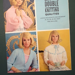 Vintage knitting crochet pattern 1960s women's bed jackets bedjackets cardigans wrap Lister No. N2105 UK 60s original colour pattern image 1