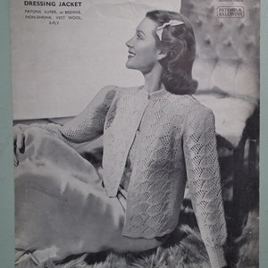 Vintage Knitting Pattern 1930s 1940s Women's Cardigan Bed - Etsy