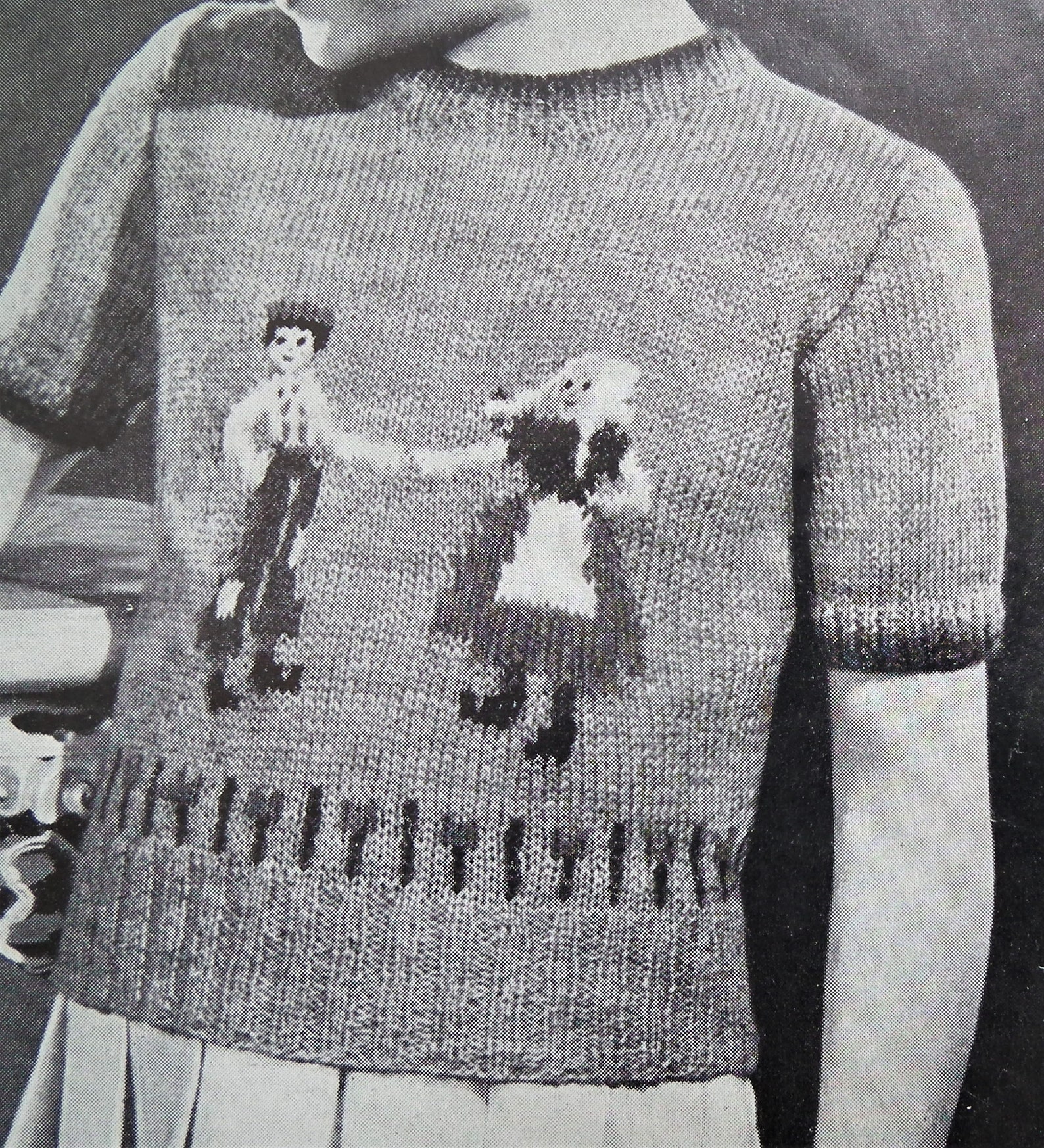 Vintage Knitting Pattern 1930s 1940s Children's Girl's Sweater Jumper